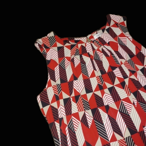 Calvin Klein Red Patterned Blouse - Picture 3 of 5